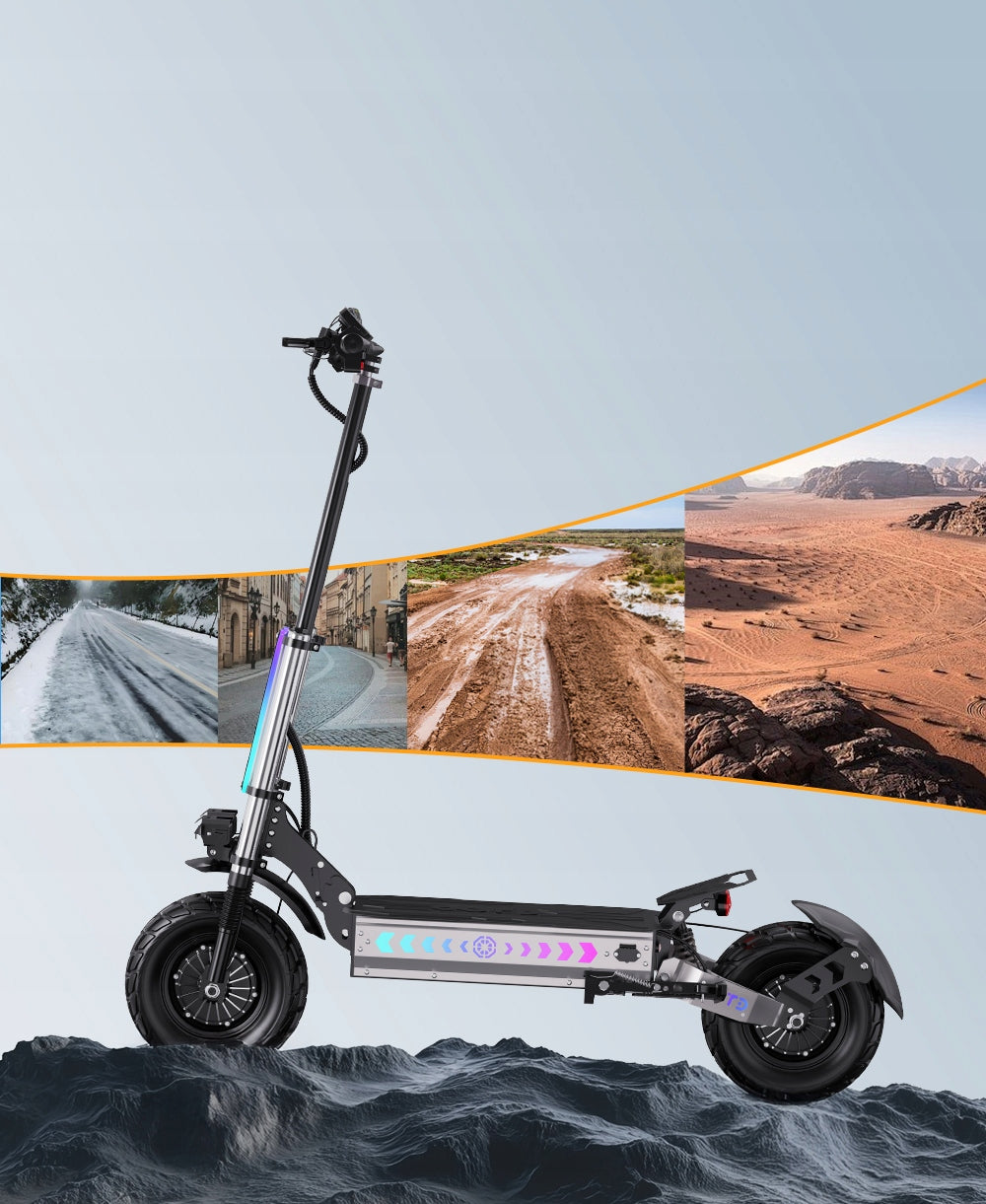 APEFOX T90 Off-Road Electric Scooter 6000W 60V 31.2AH Foldable + NFC Range 100 km