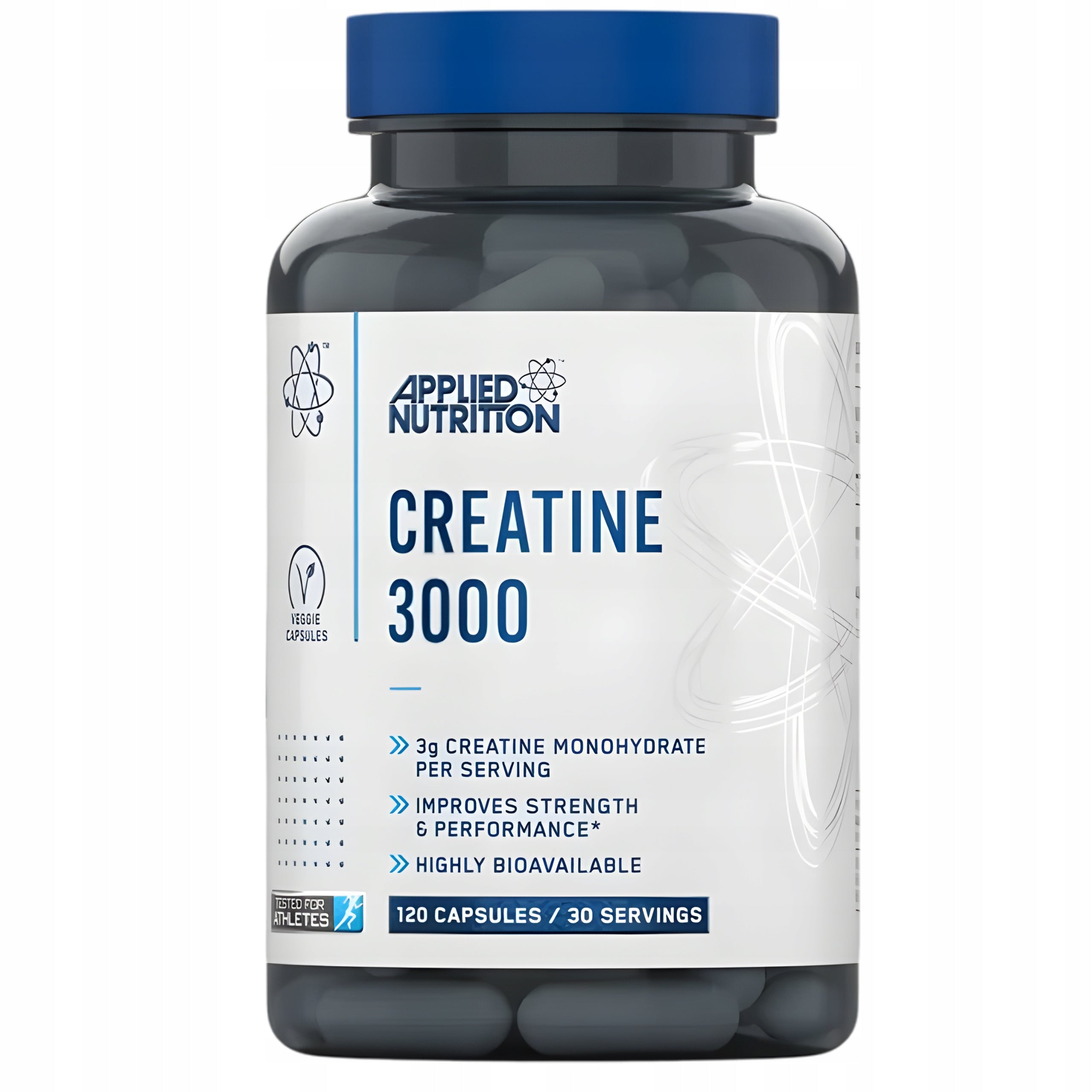 APPLIED NUTRITION CREATINE 3000 CREATINE MONOHYDRATE STRENGTH PUMP POWER 120 KAPS Packaging status original