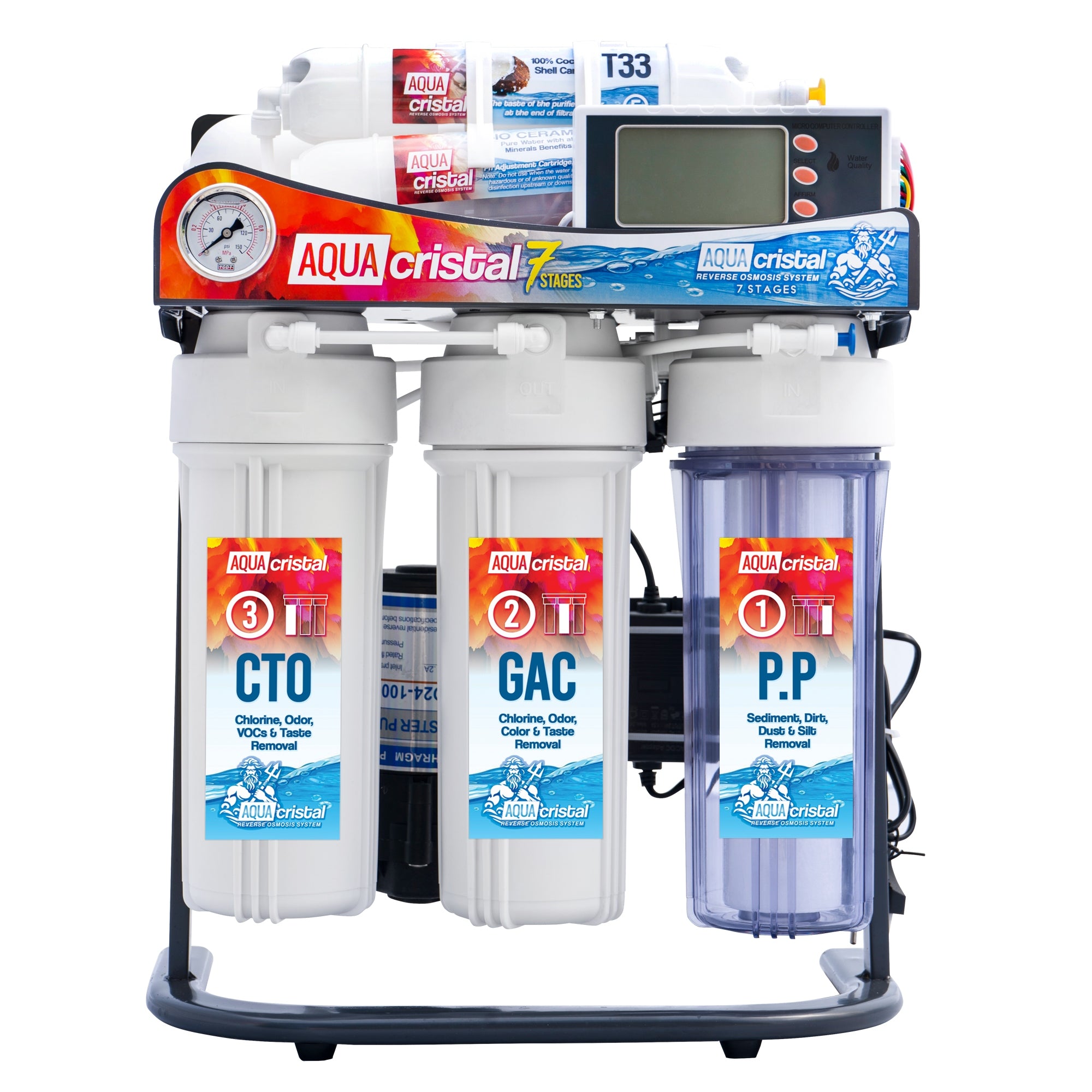 AQUA CRISTAL WATER FILTERS SET RO 7 ST FILTRATION REVERSE OSMOSIS 75GPD Packaging status original