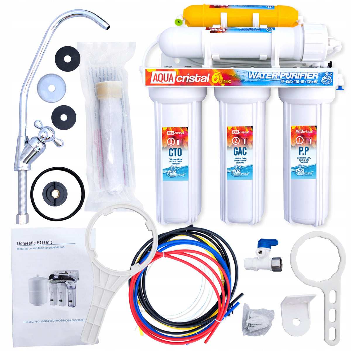 AQUA CRISTAL WATER FILTERS SET UF 6 DEGREES FILTRATION WITHOUT ELECTRICITY!