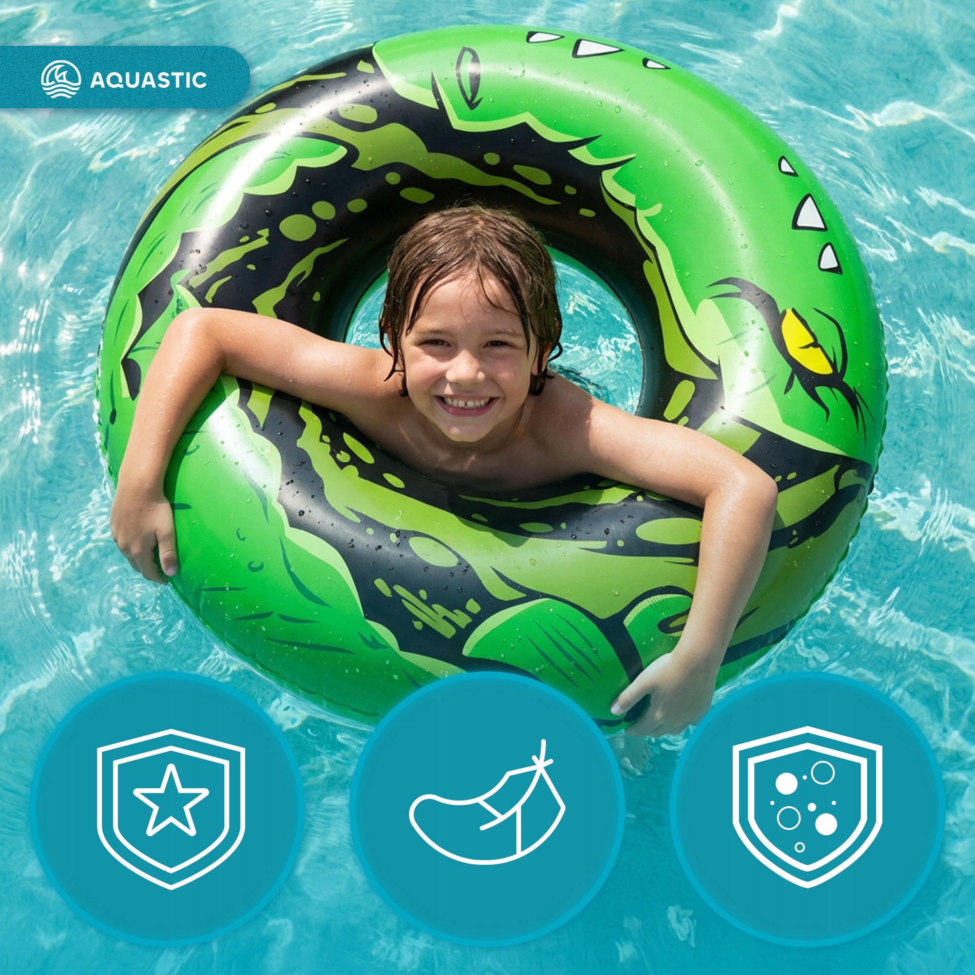 AQUASTIC CIRCLE INFLATABLE CIRCLE FOR SWIMMING CHILDREN TO LEARN TO PLAY Kind swim ring