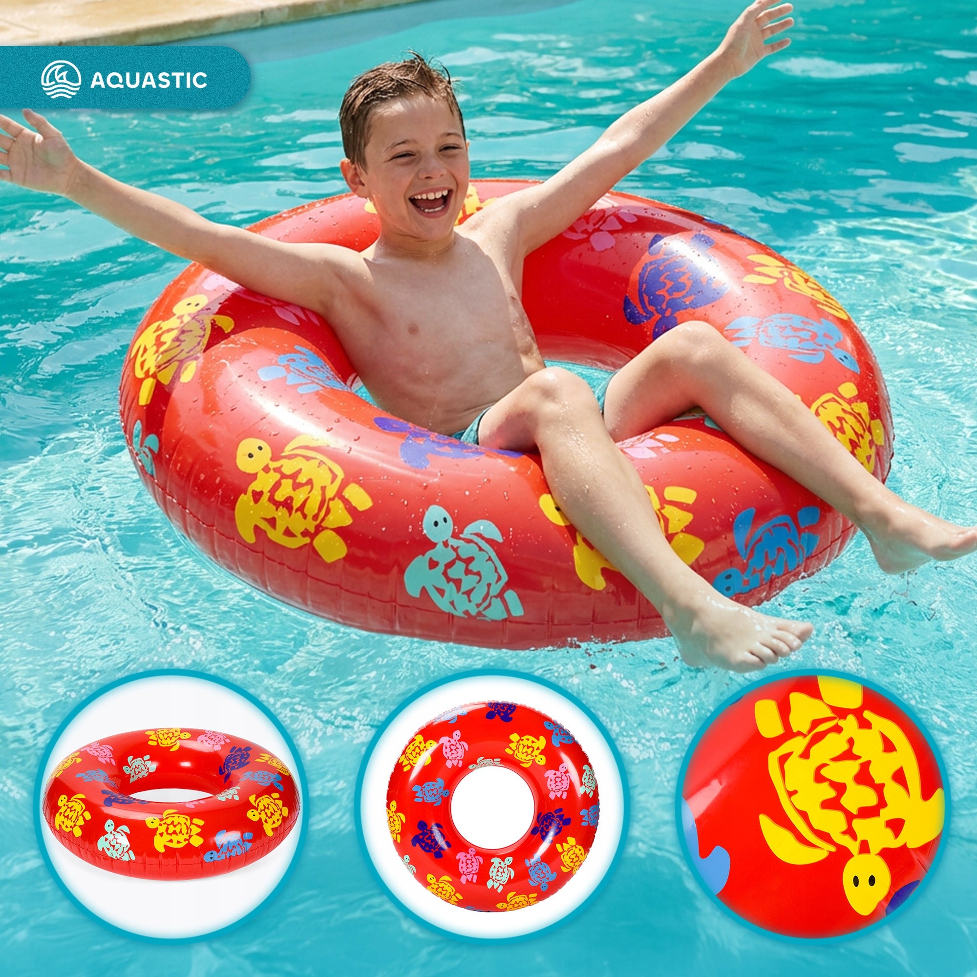 AQUASTIC CIRCLE INFLATABLE WHEEL FOR CHILDREN'S SWIMMING TO PLAY LEARNING Model ASR-118R
