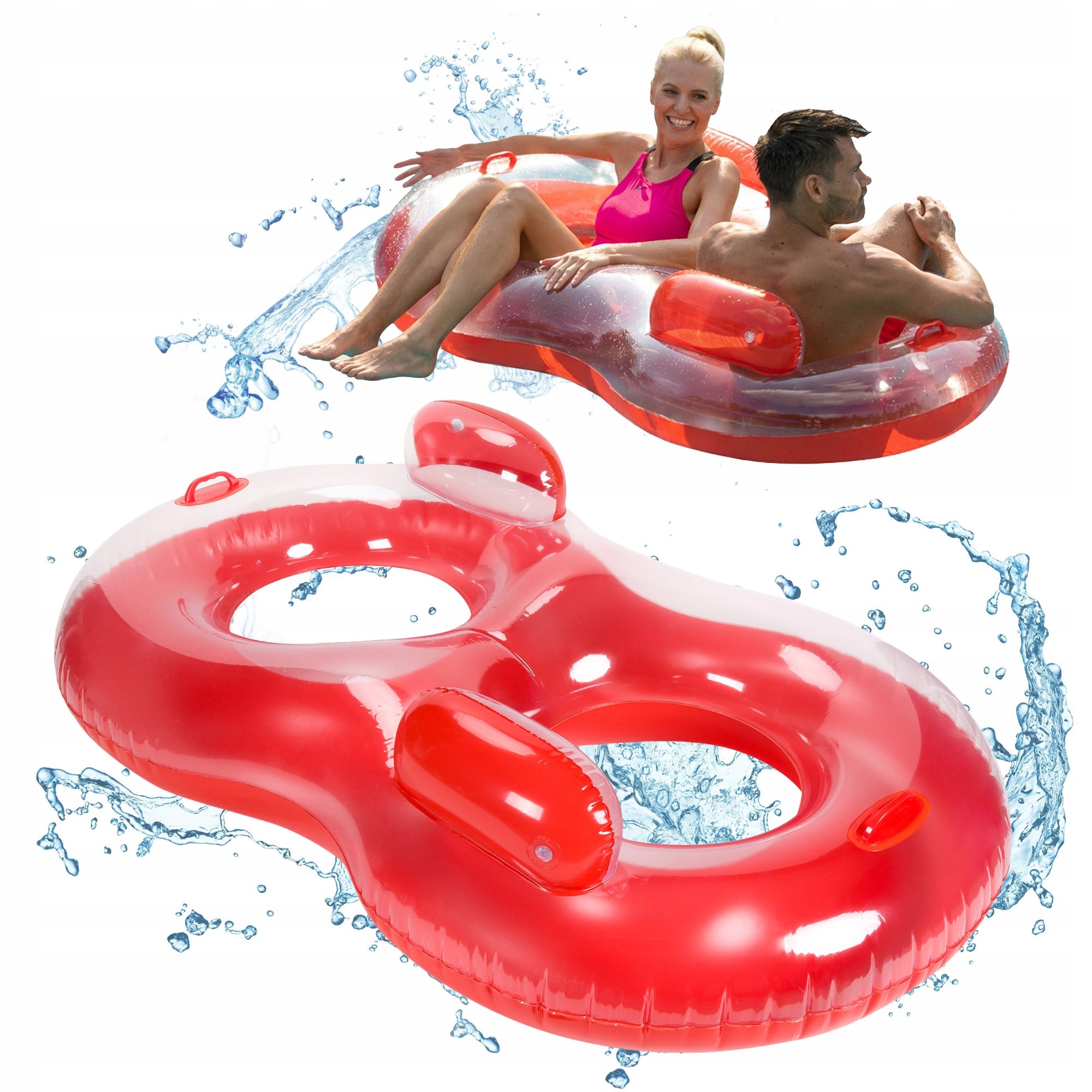 AQUASTIC WHEEL INFLATABLE SWIMMING WHEEL 2-Person VERSATILE LIGHTWEIGHT