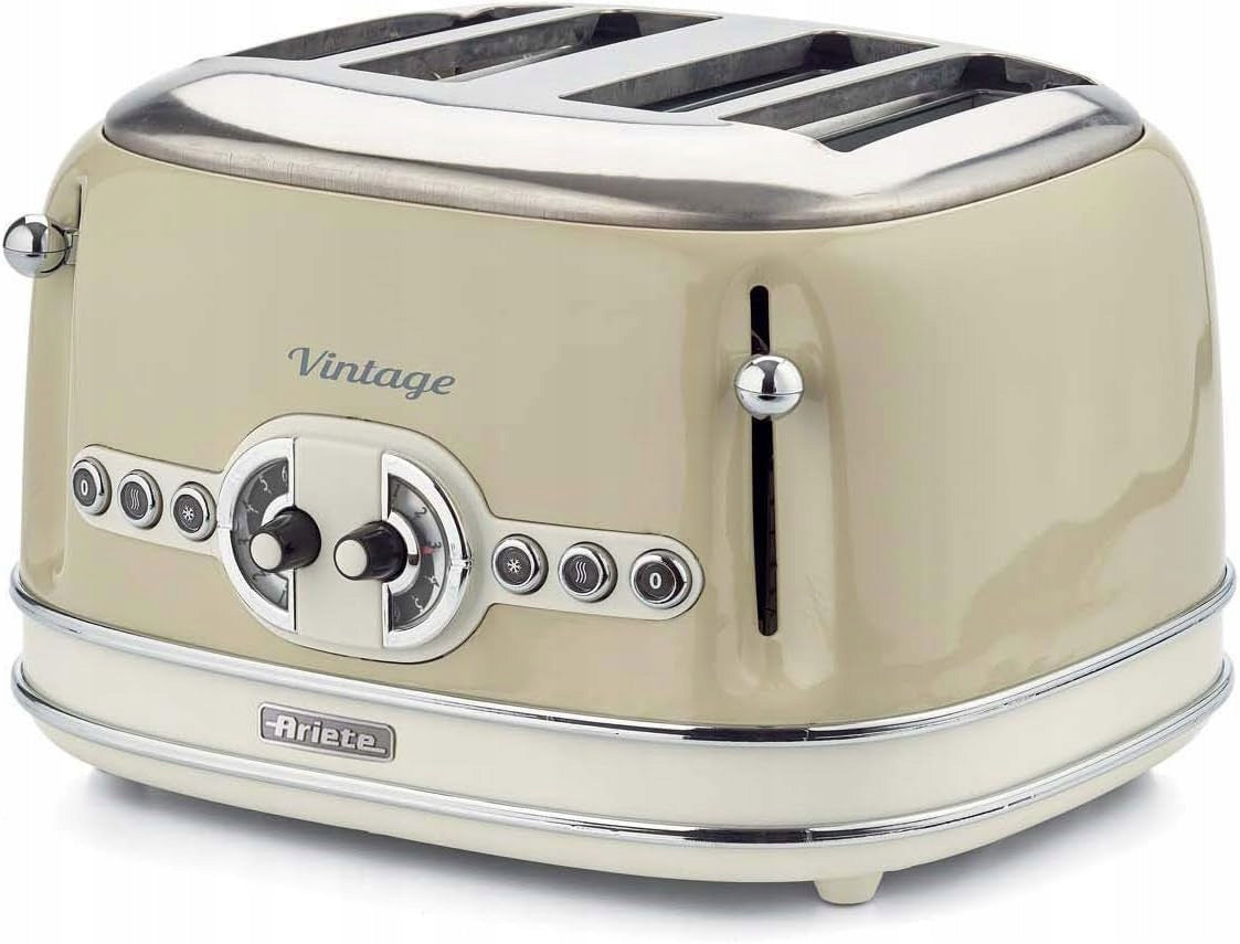 ARIETE Vintage Toaster Retro 4 Slices 1600W Beige
