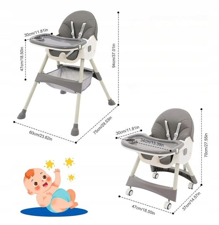 ARKYOMI 3IN1 FOLDING HIGH CHAIR 6M+ HEIGHT ADJUSTMENT EAN (GTIN) 5907100129196