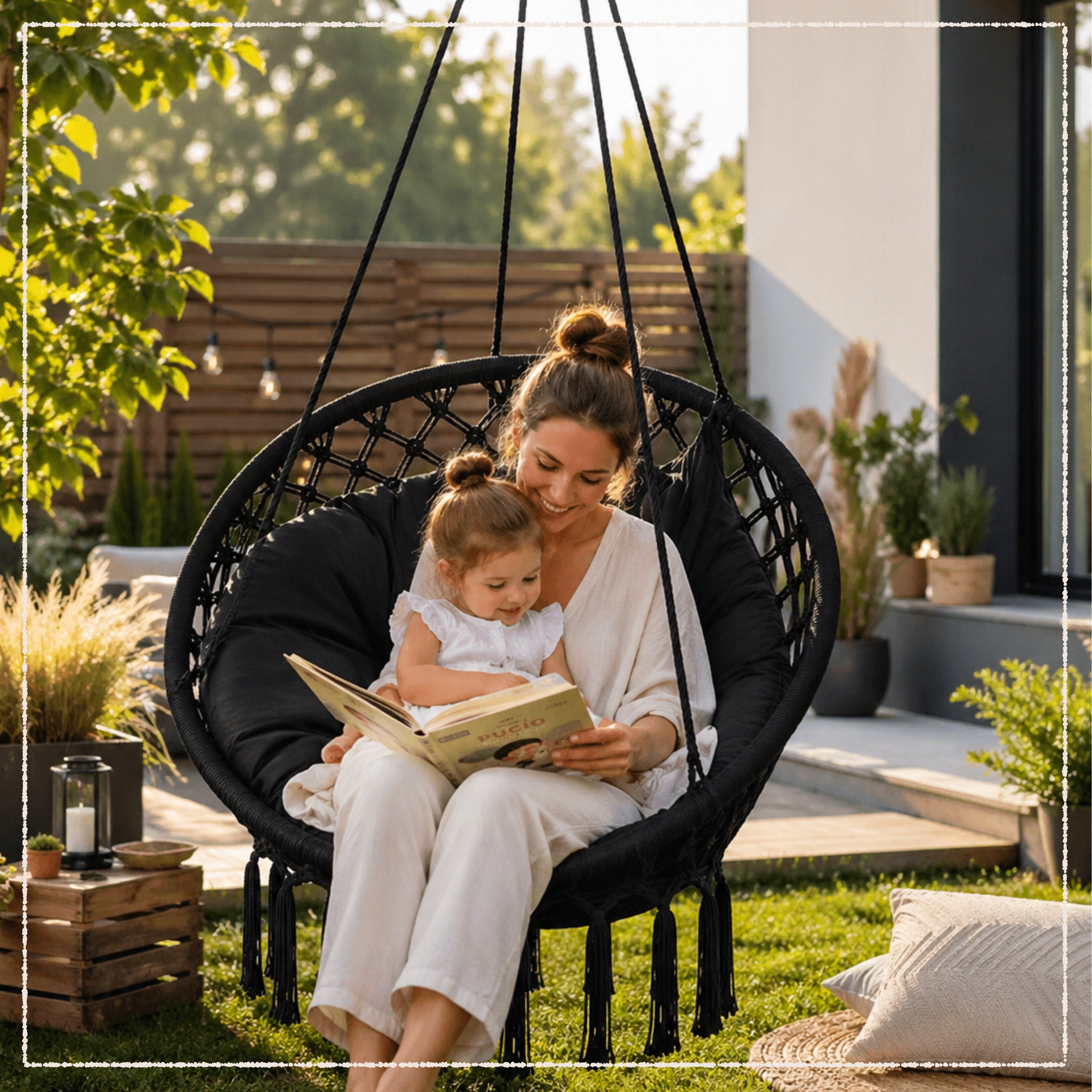 ARMCHAIR HANGING GARDEN SWING STORK NEST WITH PILLOW XL GARDEN HOUSE Kind hanging