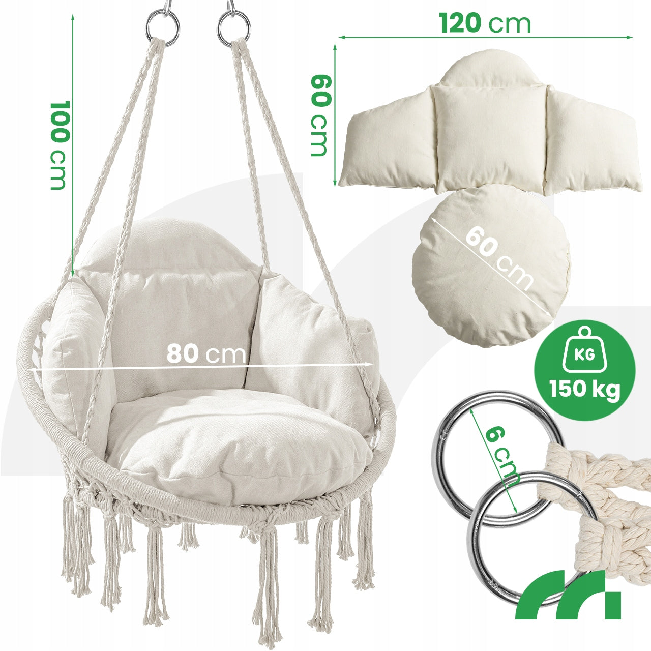 ARMCHAIR HANGING GARDEN SWING STORK NEST WITH PILLOW XL GARDEN HOUSE Manufacturer MalTec