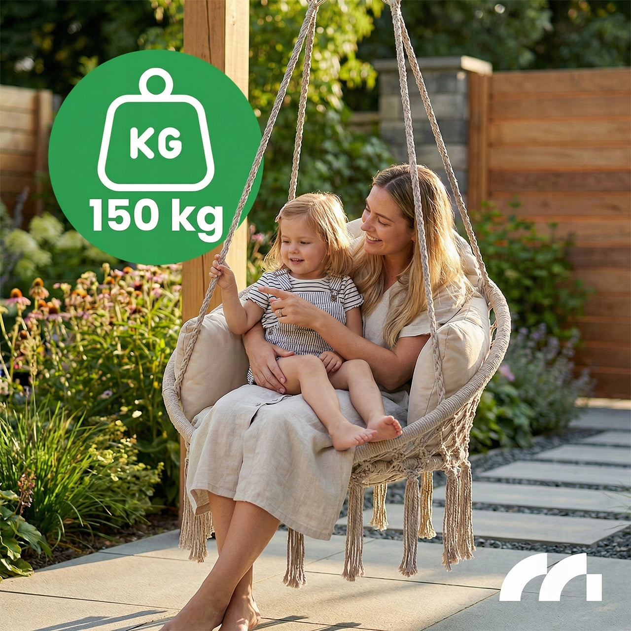 ARMCHAIR HANGING GARDEN SWING STORK NEST WITH PILLOW XL GARDEN HOUSE Packaging status original