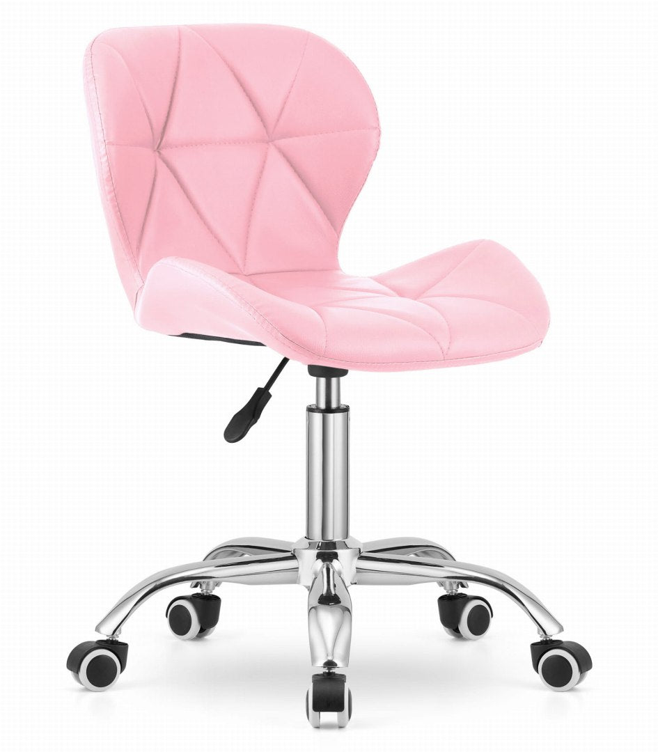 ARMCHAIR SWIVEL CHAIR FOR DESK AVOLA Faux Leather PINK