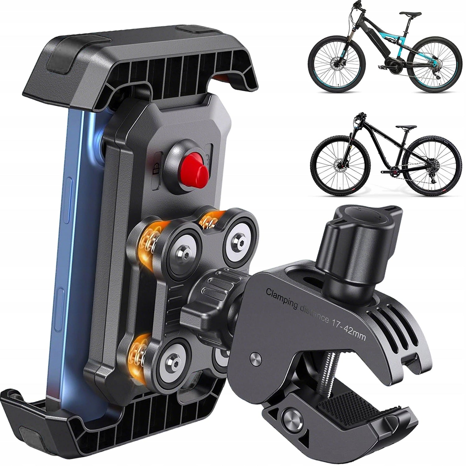 ARMORED ANTI-VIBRATION MOTORCYCLE BIKE PHONE HOLDER