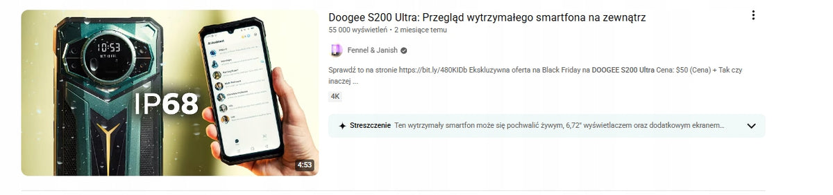 ARMORED SMARTPHONE 5G DOOGEE S200ULTRA 48GB/1TB 11000mAh 100MP NFC ANDROID16 Brand DOOGEE