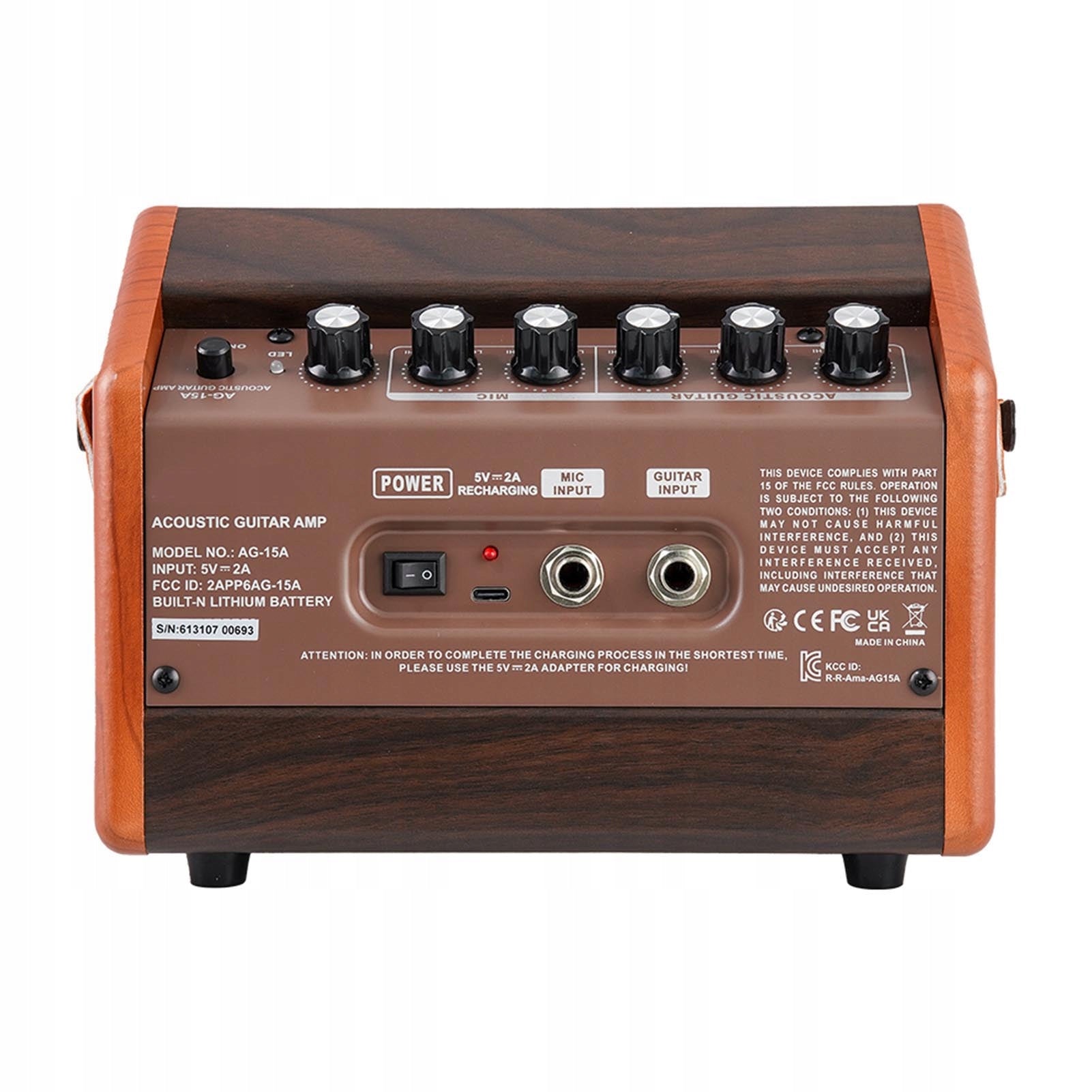 AROMA AG-15A 15W Portable Acoustic Guitar Amp Speaker BT Brand no brand