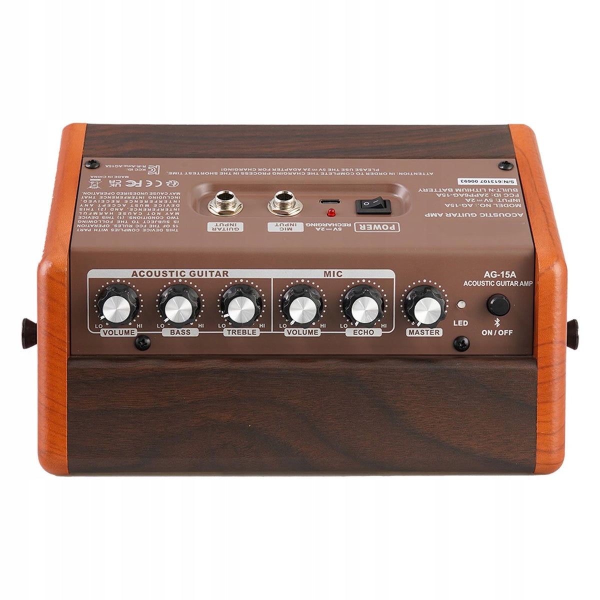 AROMA AG-15A 15W Portable Acoustic Guitar Amp Speaker BT