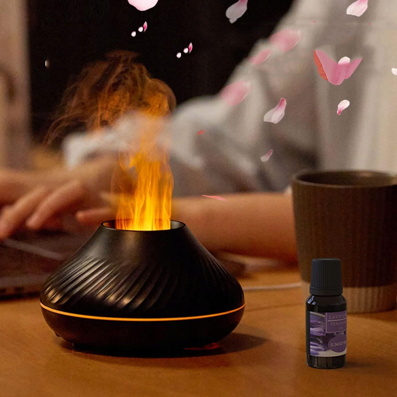 AROMA DIFFUSER WITH FLAME EFFECT, 130 ML, HUMIDIFIER, DIFFUSER Manufacturer code Dyfuzor olejków eterycznych