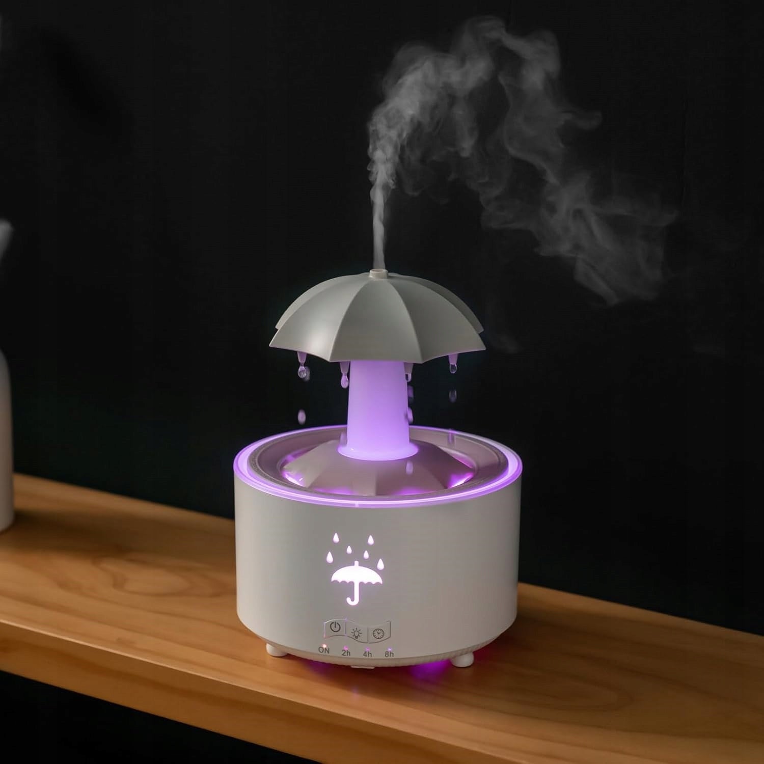 AROMATHERAPY DIFFUSER, RAIN SOUNDS FOR FALLING ASLEEP 300 ML HUMIDIFIER Dominant color white