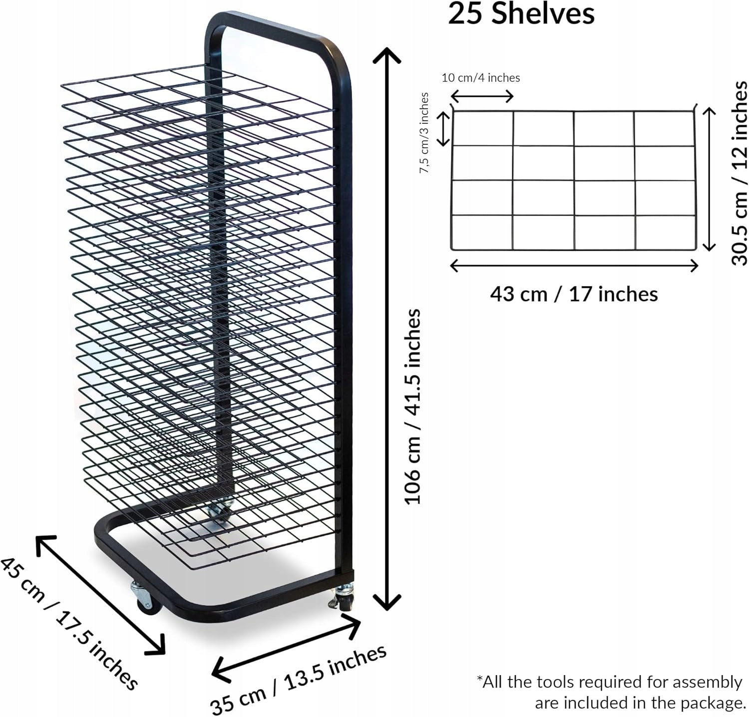ART DRYER MOBILE METAL 25 SHELVES BLACK LIGHT Brand no brand