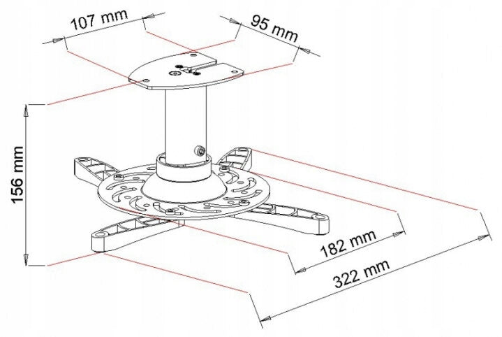 ART HOLDER FOR PROJECTOR SUSPENDED 16CM P-101 BLACK Brand Art
