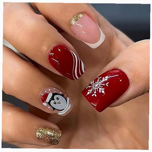 ARTIFICIAL CHRISTMAS NAILS ACRYLIC SET OF 30 PCS FOR WOMEN acrylic