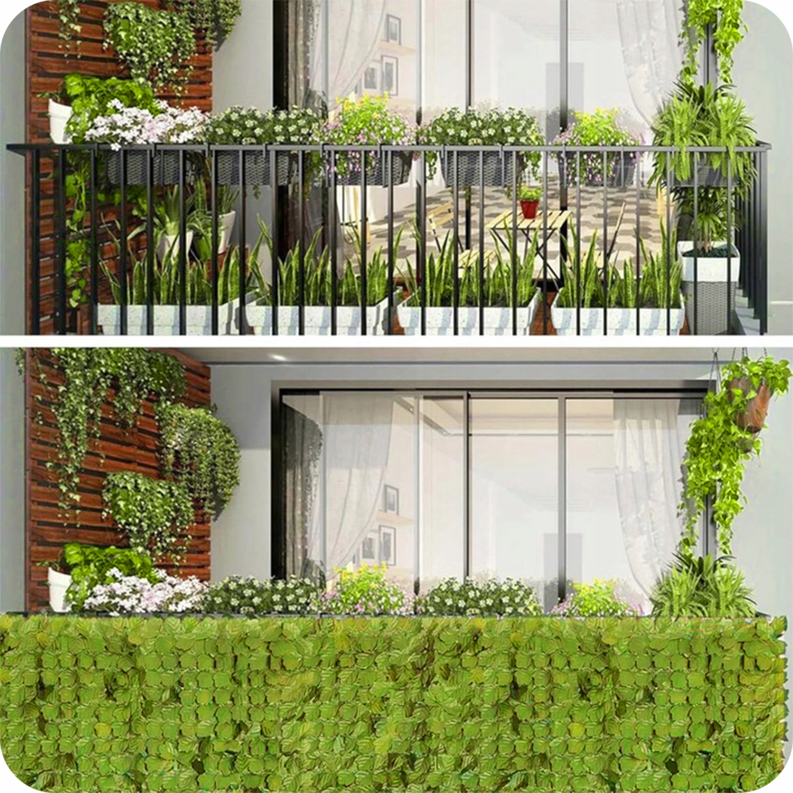 ARTIFICIAL HEDGE IVY FOR FENCE BALCONY WALL MESH 3 m x 50 cm Height 0.5 m