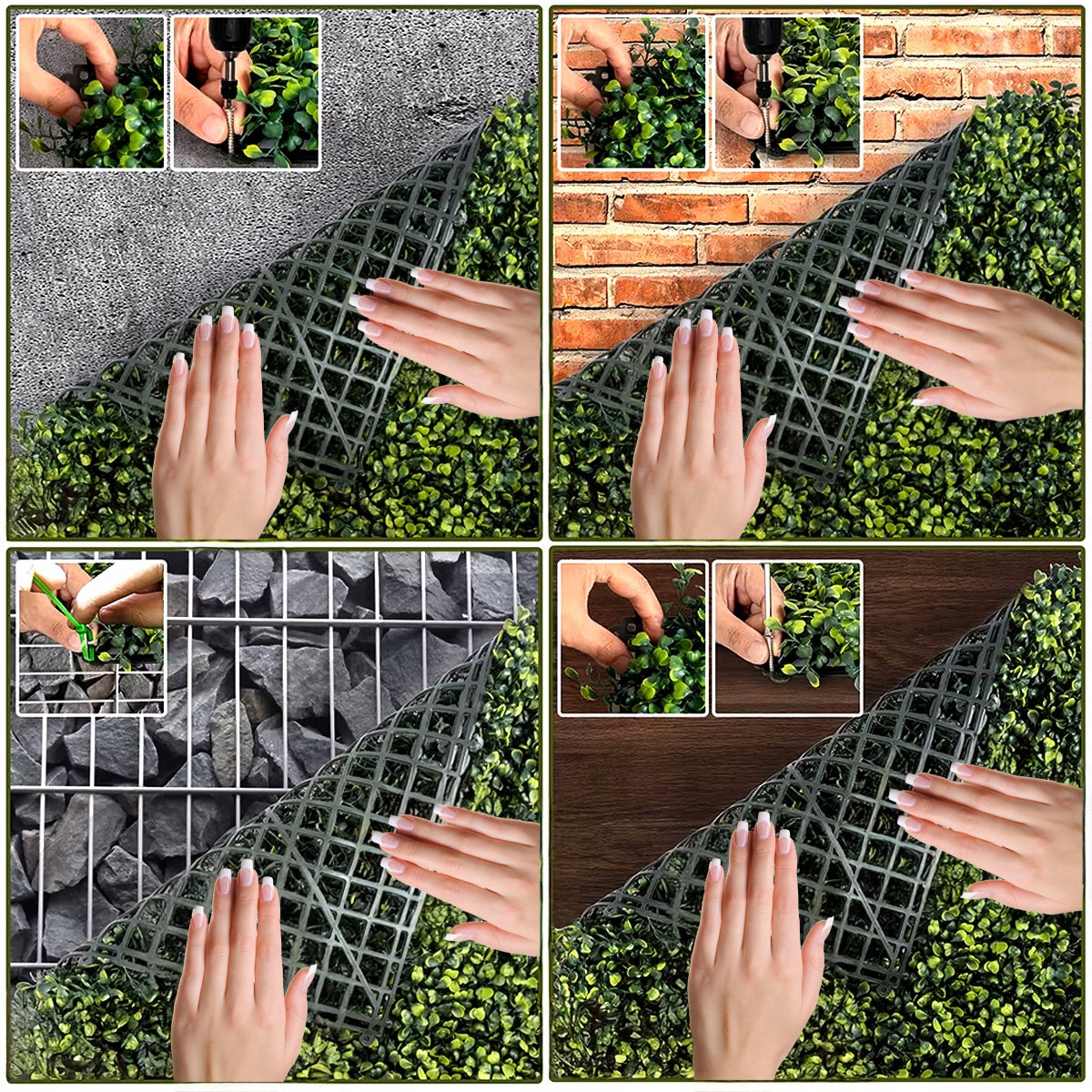ARTIFICIAL HEDGE IVY GREEN WALL BALCONY Mesh Shading Cover Kind panel