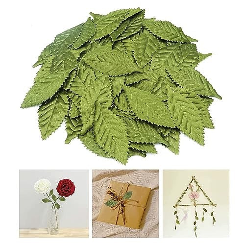 ARTIFICIAL LEAVES FOR DECORATION 100 PCS SILK GREEN FOR BOUQUETS Brand no brand