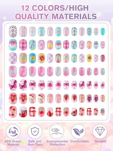 ARTIFICIAL NAILS FOR CHILDREN ACRYLIC GRADIENT SET OF 168 PCS. Manufacturer code Bez marki