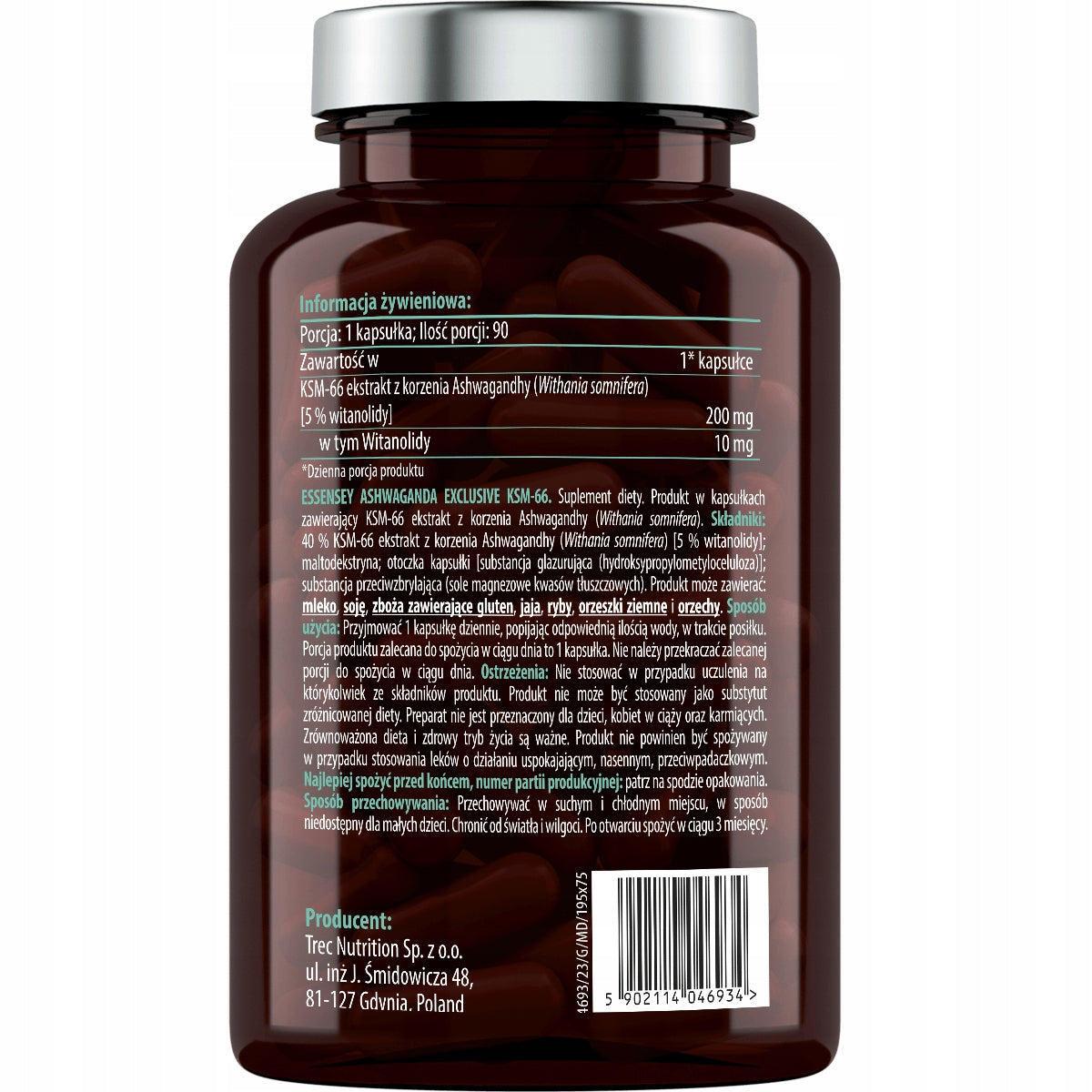 ASHWAGANDHA PREMIUM KSM-66 ROOT EXTRACT MAX PORTION STRESS RELAXATION Packaging status original