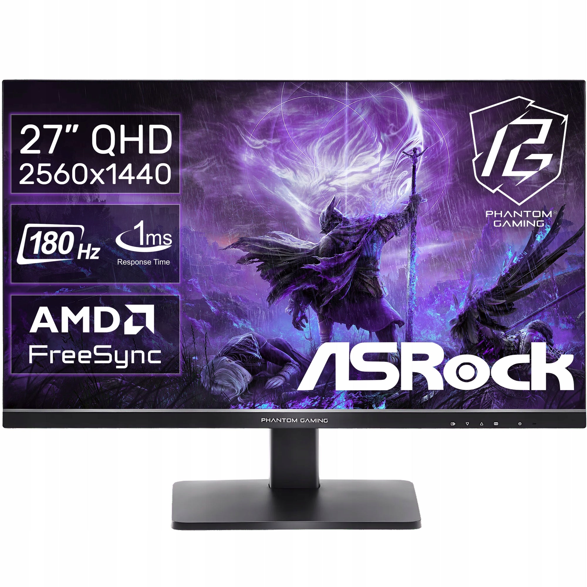 ASRock 27 Cali Phantom IPS DP QHD HDR 180HZ Gaming Monitor