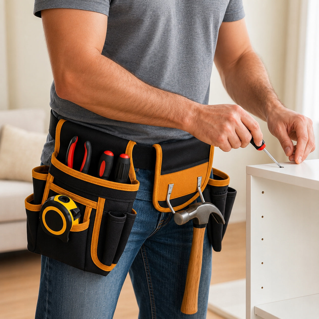 ASSEMBLY TOOL BELT FOR CONSTRUCTION HIP TOOLS ADJUSTABLE STRONG Product weight with unit packaging 0.6 kg