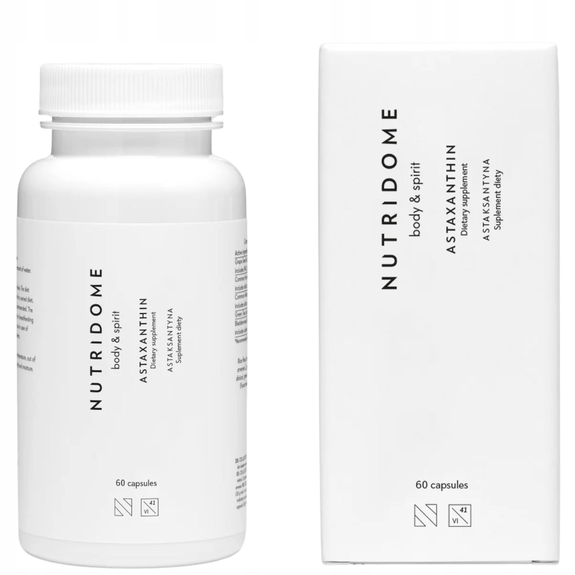 ASTAXANTHIN ALGAE EXTRACT CHOLESTEROL AND INFLAMMATION NUTRIDOME 60pcs. EAN (GTIN) 5905054104504