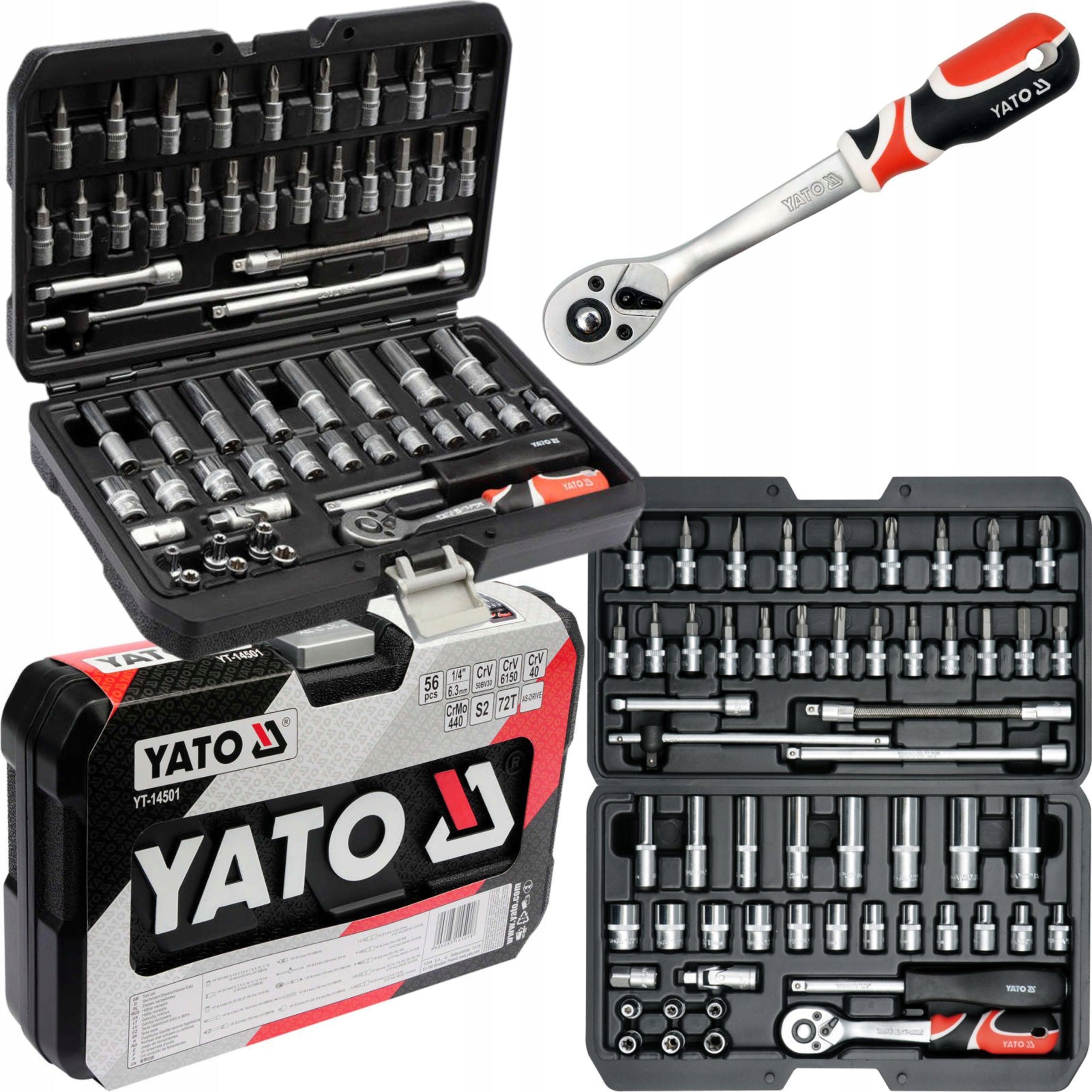 ATO TOOL SET SOCKET WRENCHES 56EL 1/4 RATCHET YT-14501