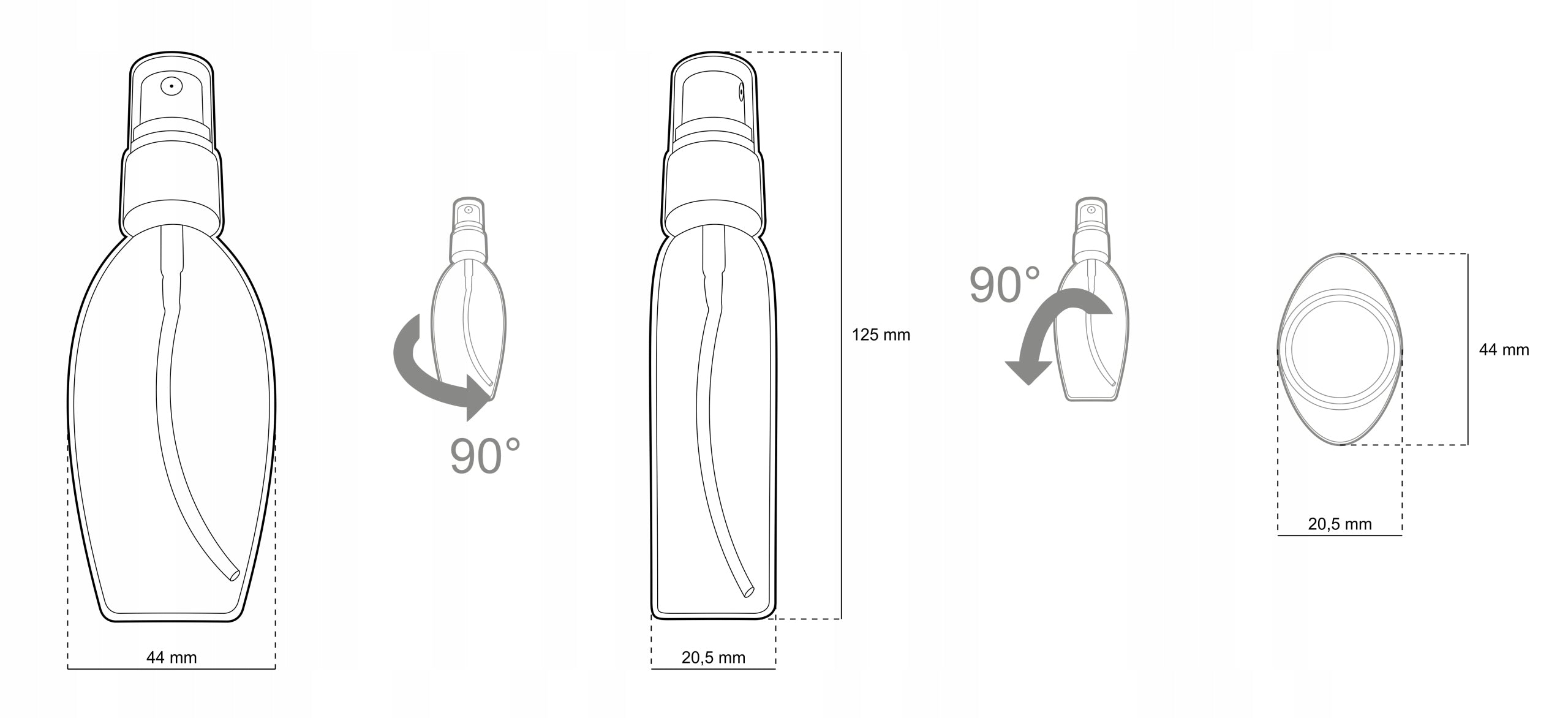 ATOMIZER bottle 50 ml SPRAYER Kind travel atomizers