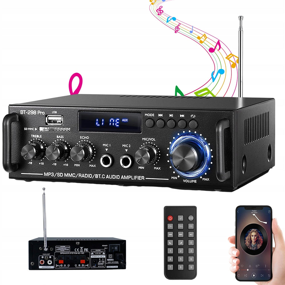 AUDIO AMPLIFIER STEREO BLUETOOTH RECEIVER DUAL CHANNEL RADIO