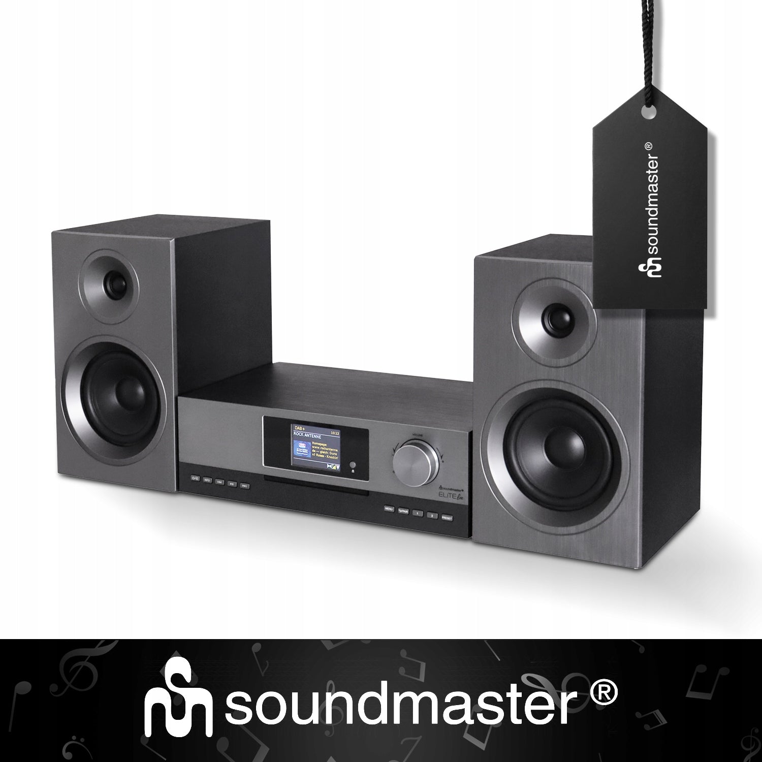 AUDIO TOWER SOUNDMASTER CD PLAYER FM USB WI-FI BLUETOOTH 2 AUX SPEAKERS Manufacturer code ELDSMR3110