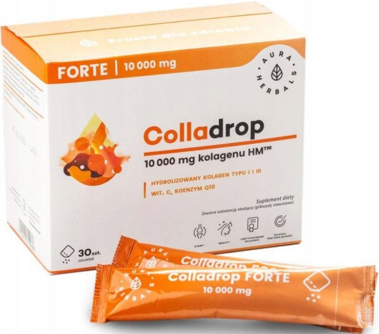 AURA HERBALS COLLADROP FORTE Marine Fish Collagen 10000 Coenzyme Q10 + FREEBIE Manufacturer code 0089967930902