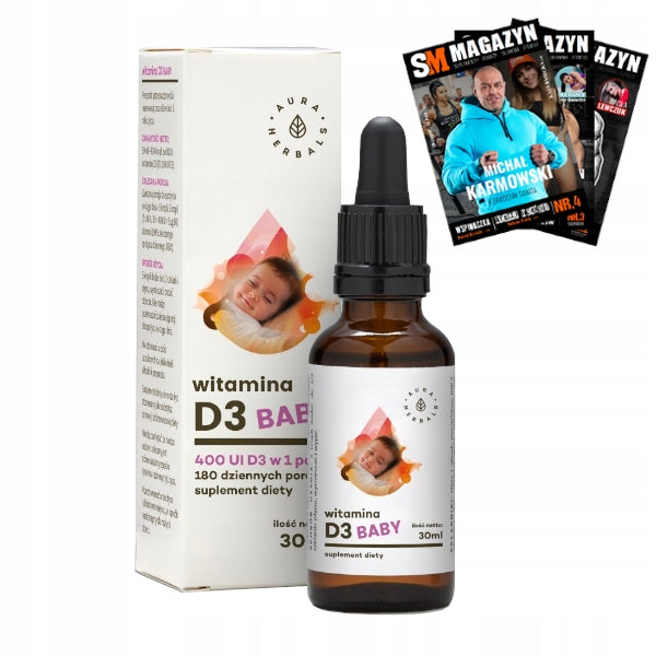 AURA HERBALS VITAMIN D3 BABY DROPS FOR CHILDREN BONES IMMUNITY 30ml