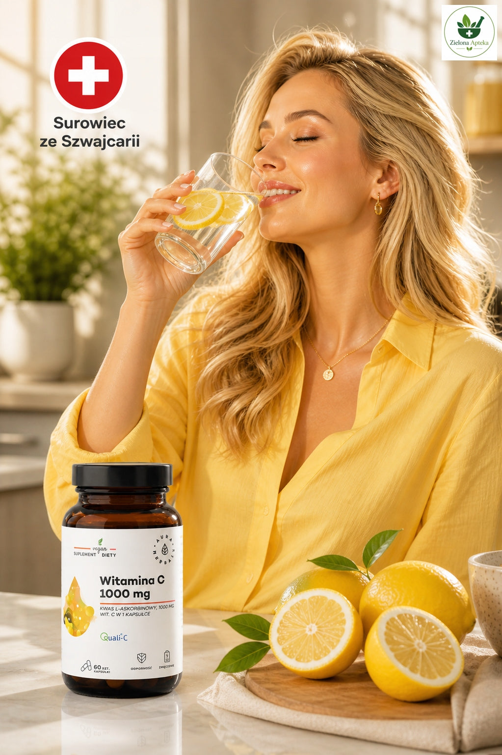 AURA Vitamin C | 1000 mg|Brand Quali-C |Premium |Clean Label |Switzerland Manufacturer code 5902596935696
