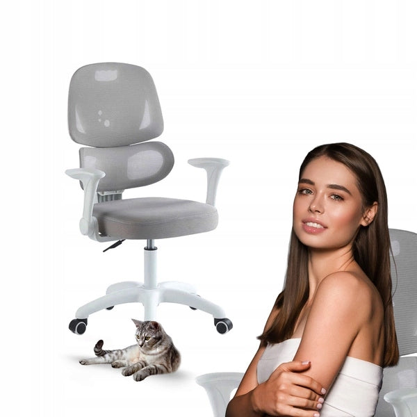 AURA swivel chair grey with height adjustment
