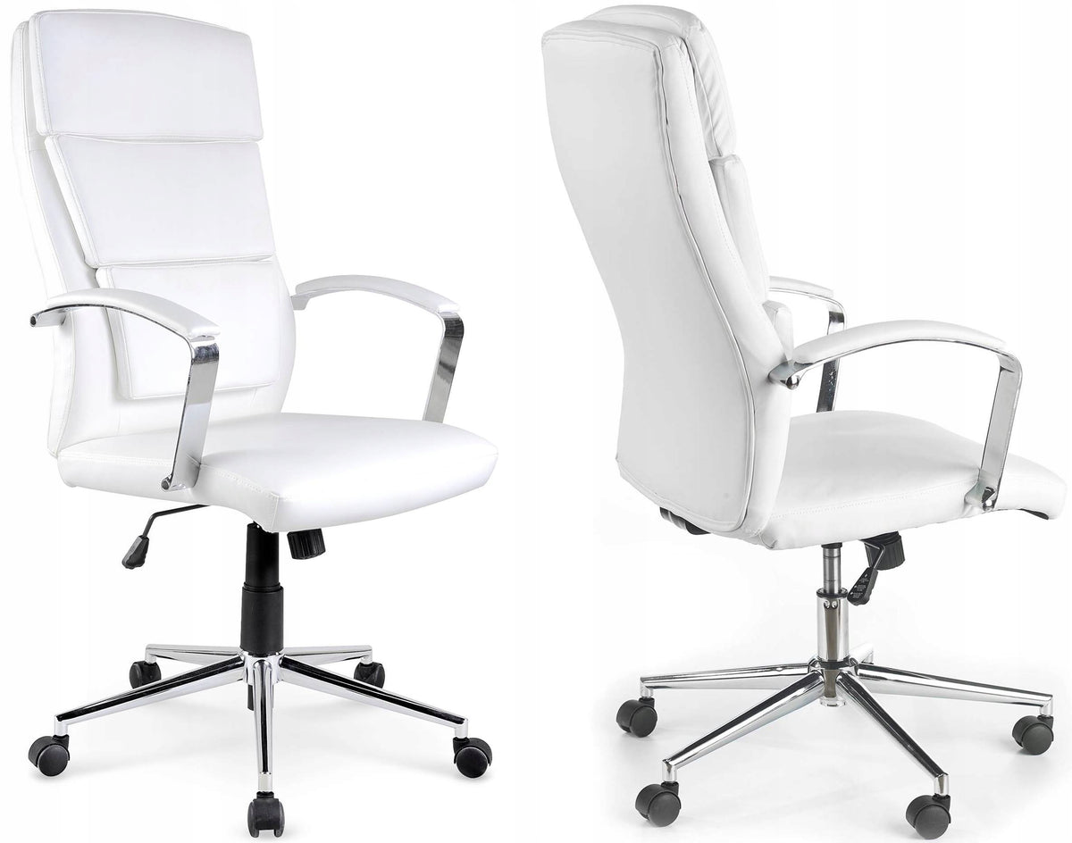 AUREN White Swivel Adjustable Faux Leather TILT Office Chair Medical device no
