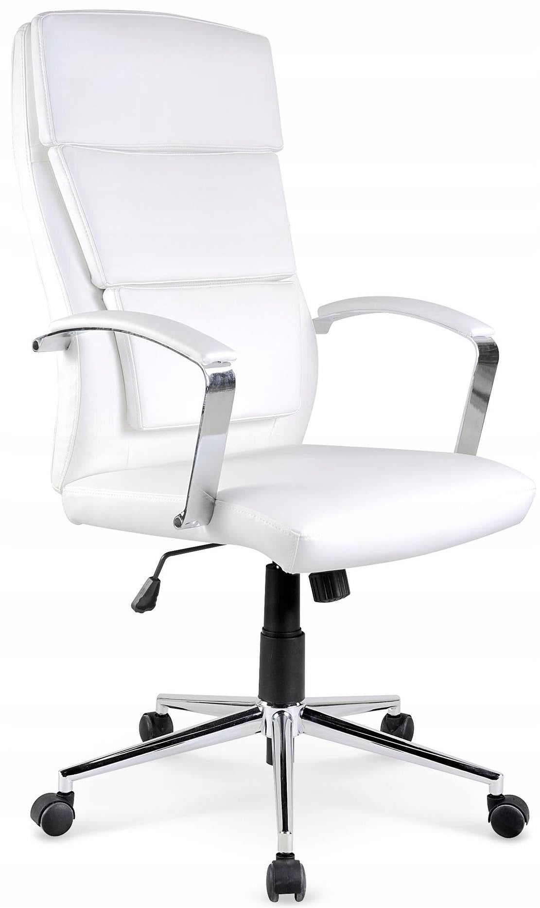 AUREN White Swivel Adjustable Faux Leather TILT Office Chair