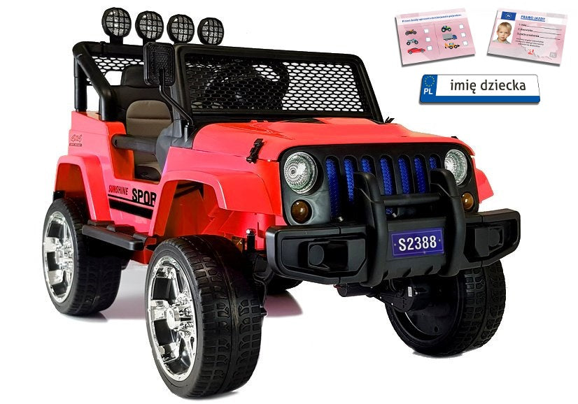 Elektromobilis vaikams Jeep S2388, raudonas, 3 m.+