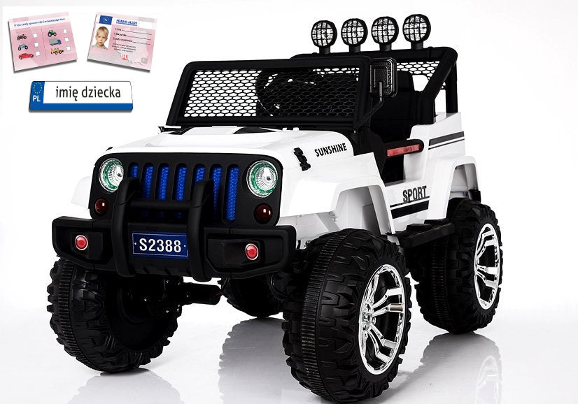 Elektrinis visureigis vaikams Jeep S2388, baltas