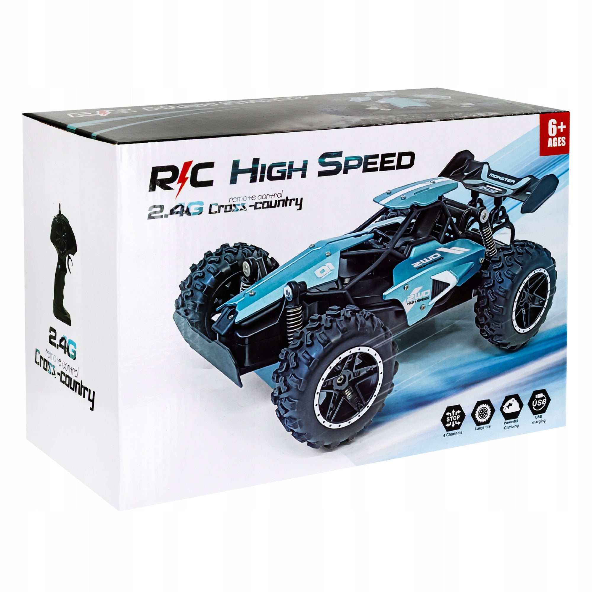 AUTO RACING CAR REMOTE CONTROLLED LED CAR FOR CHILDREN WITH DRIVE + REMOTE CONTROL EAN (GTIN) 5906708101412