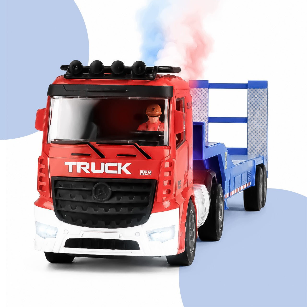 AUTO TOW TRUCK RC TIR REMOTE CONTROLLED WITH SEMI-TRAILER SMOKE LIGHT SOUNDS USB 1:20 Manufacturer code 114941