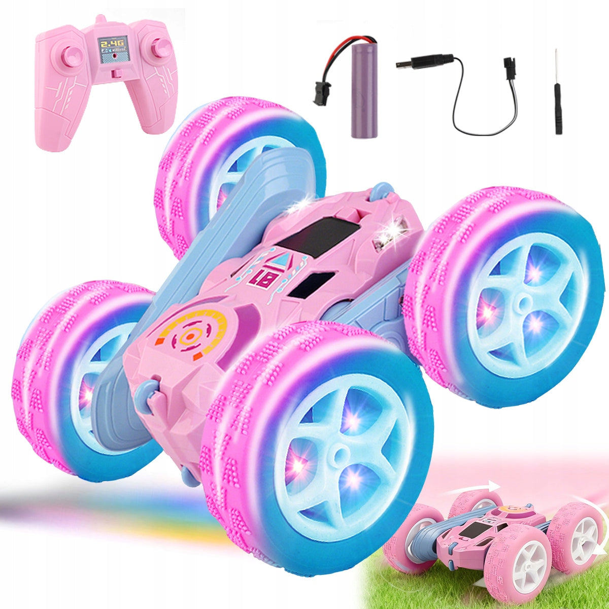 AUTO TWISTER CAR REMOTE CONTROLLED REMOTE CONTROL FOR KIDS ACROBAT Pink