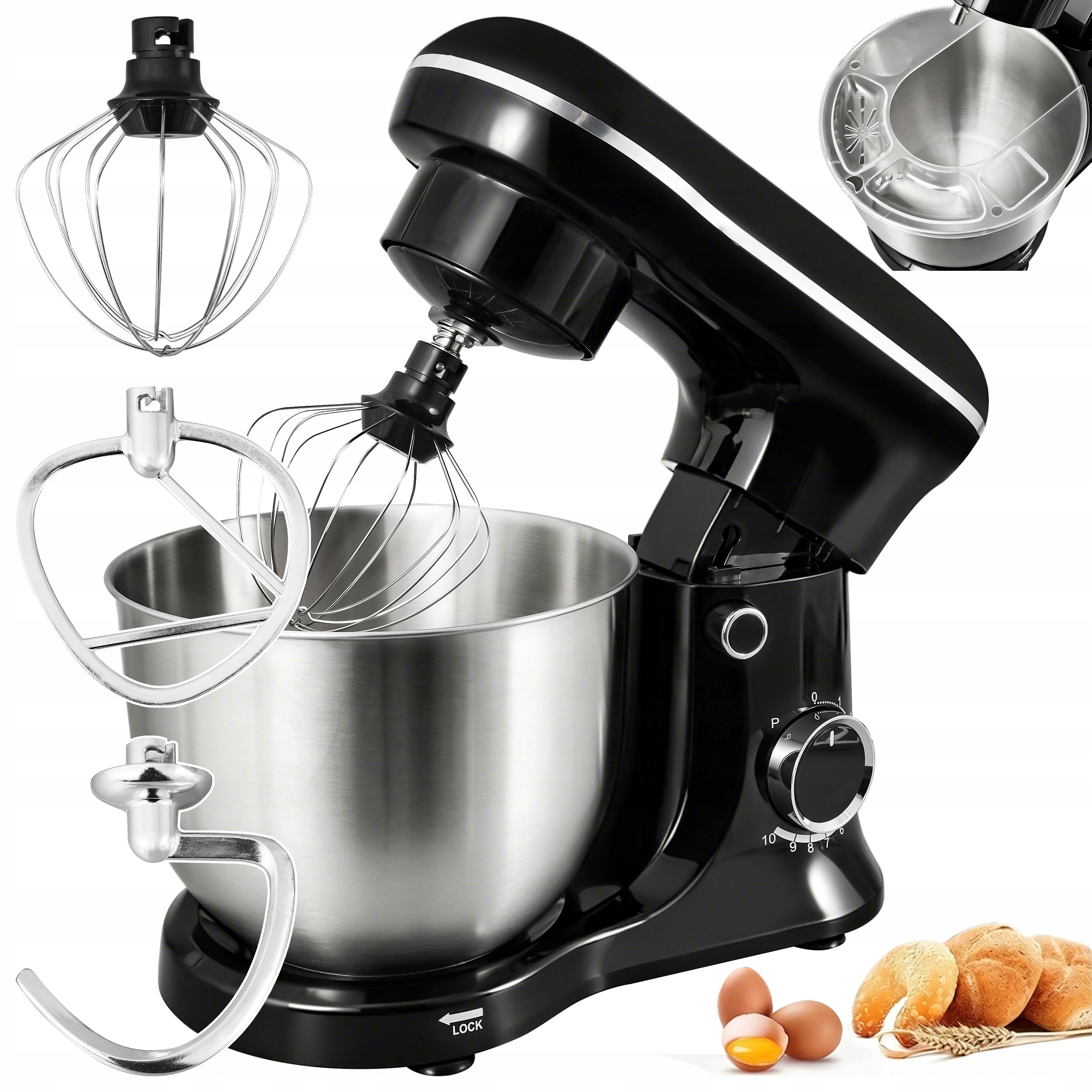 AUTOMATIC 6IN1 FOOD PROCESSOR PLANETARY MIXER WITH BOWL MYCHEF 1500W 5,2L Packaging status original