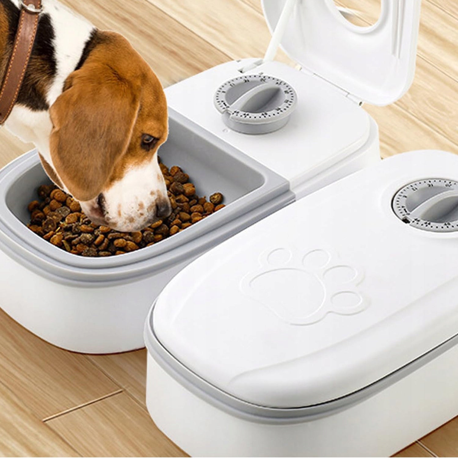 AUTOMATIC FOOD DISPENSER FOR CATS AND DOGS 2 MEALS WITH AN HOUR TIMER Packaging status original