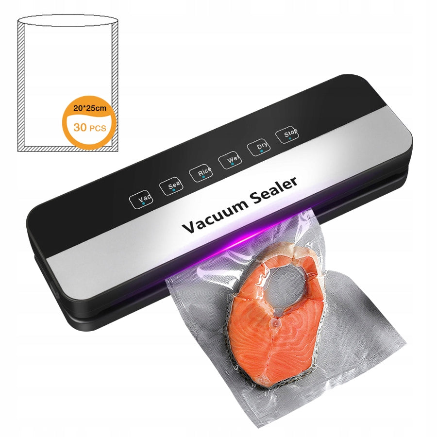 AUTOMATIC FOOD VACUUM WELDING MACHINE PACKING MACHINE + 30 BAGS 120W