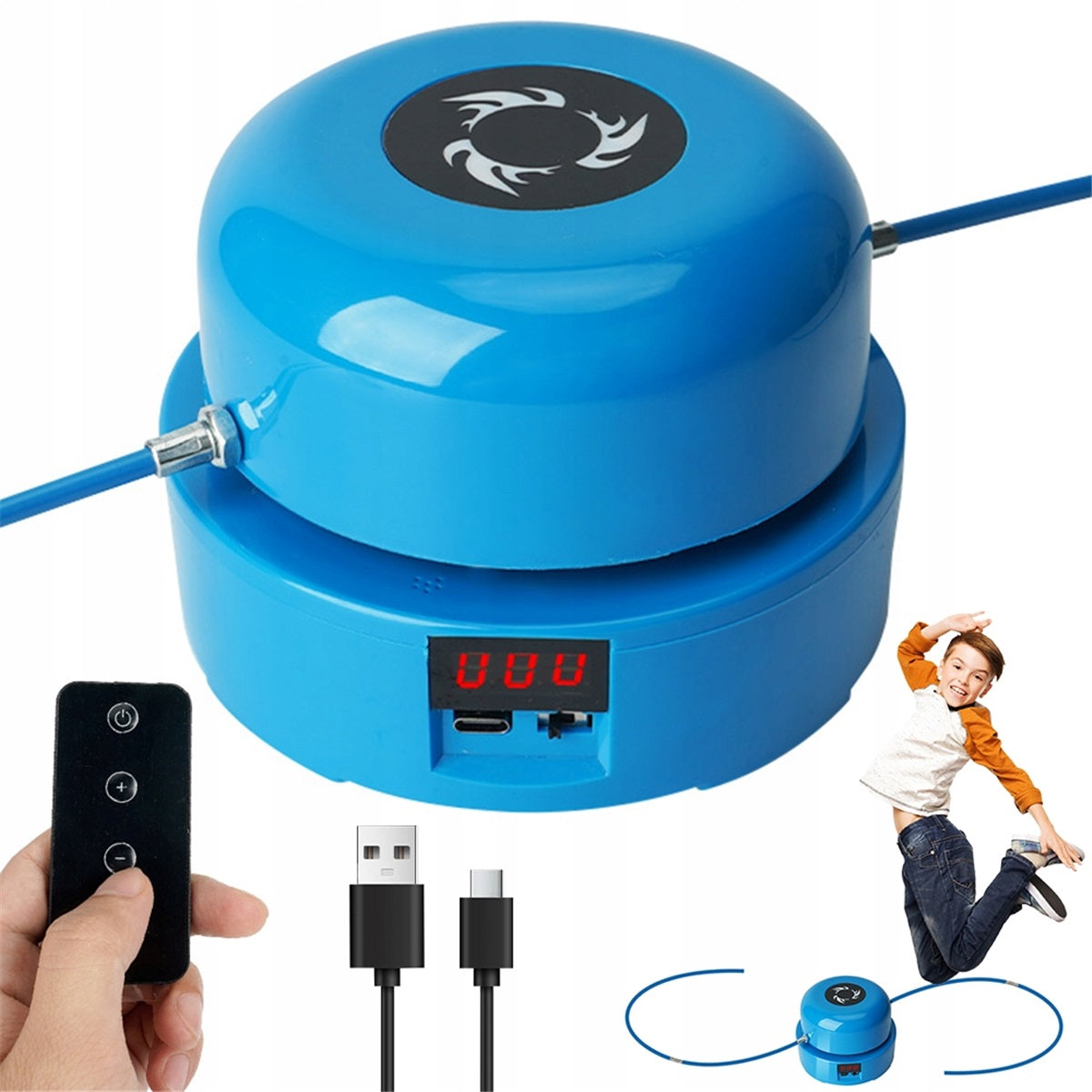AUTOMATIC JUMP ROPE LED DISPLAY WITH REMOTE CONTROL BLUE ABS Brand Bedee