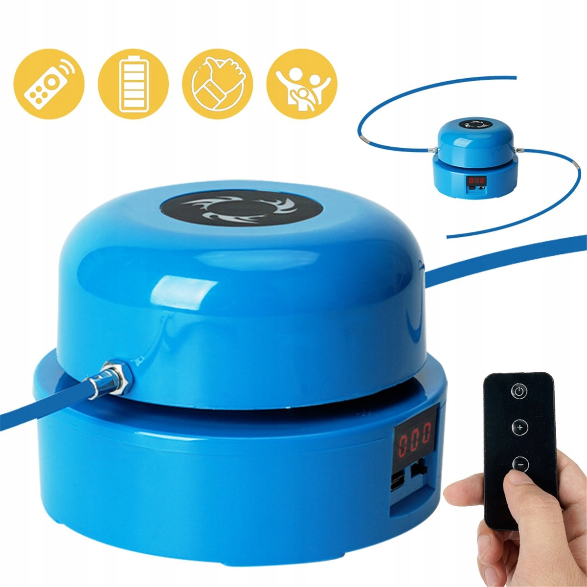AUTOMATIC JUMP ROPE LED DISPLAY WITH REMOTE CONTROL BLUE ABS